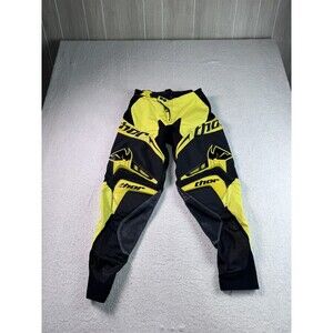 Thor Motocross Pants Men's Size 30 Black Neon Yellow Dirt Bike Riding Gear